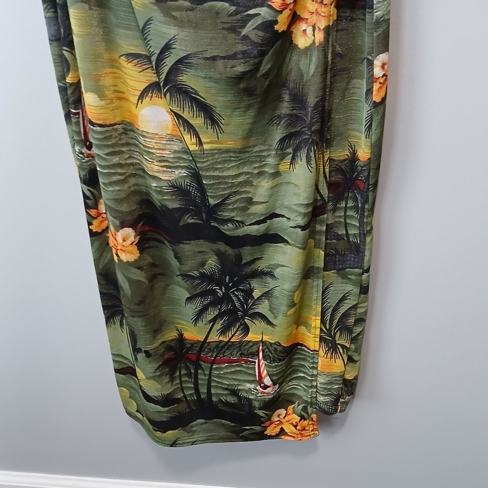 Janana's Tropical Sunset Floral Faux Wrap Maxi Dress Large Resortwear Cruise - Picture 4 of 8